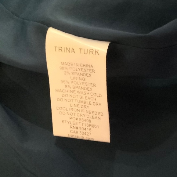 Trina Turk Fitzgerald Blue Floral Sleeveless High Low Dress Size 10 - Picture 8 of 9